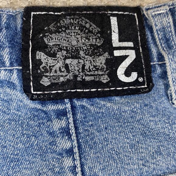 Vintage Levi's L2 Denim Shorts JRS 13 Carpenter Blue 90's Made USA - Picture 4 of 9